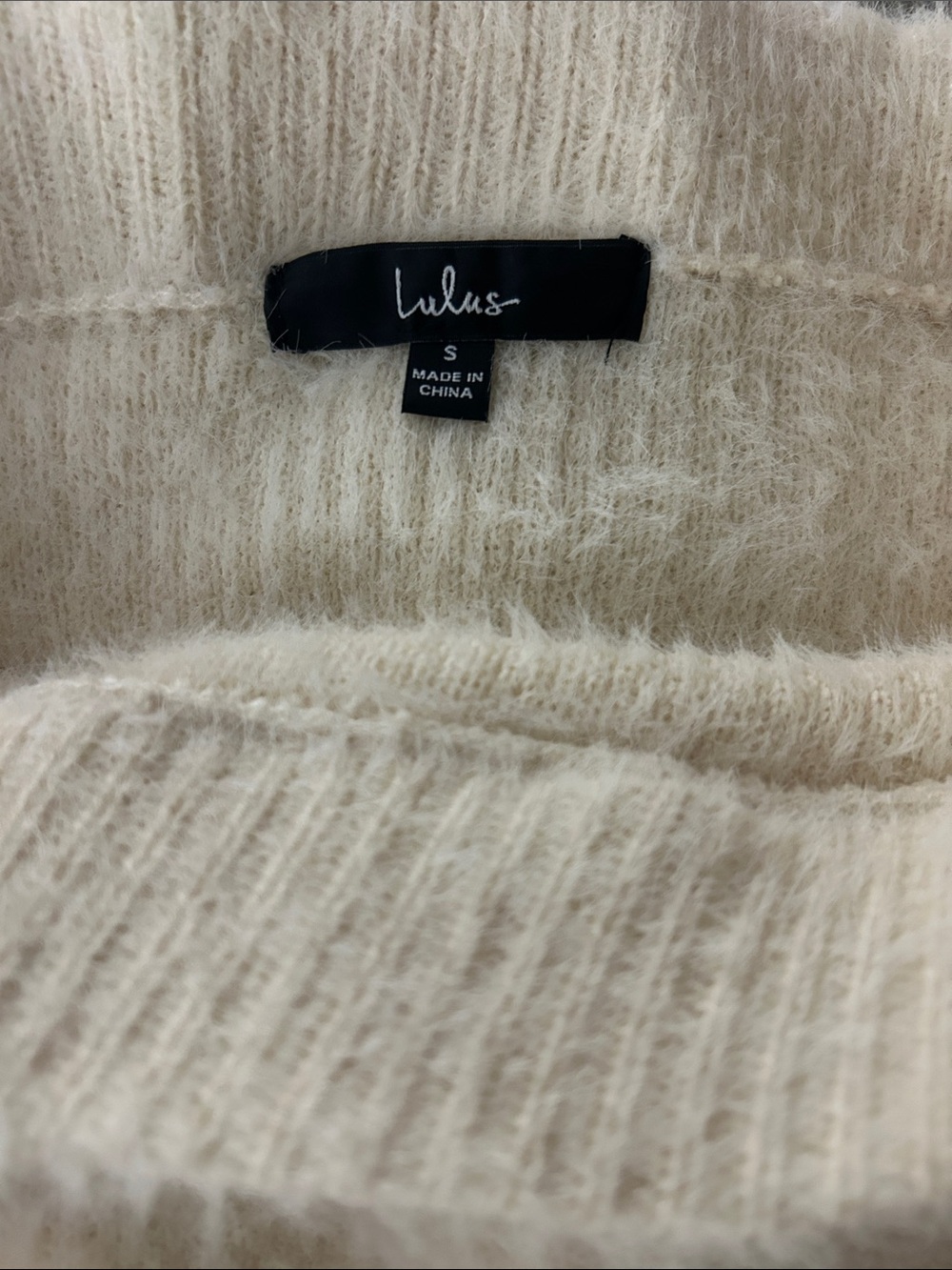 Lulu's Cream Fuzzy Knit Mini Skirt and top set 🔥 - Picture 3 of 8